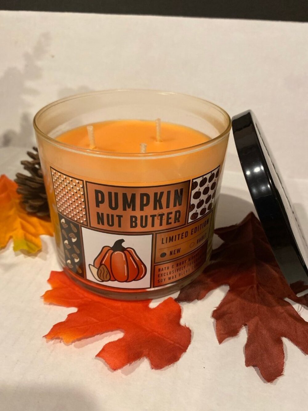 Limited Edition BBW “Pumpkin Nut Butter” NEW 3 Wick Candle